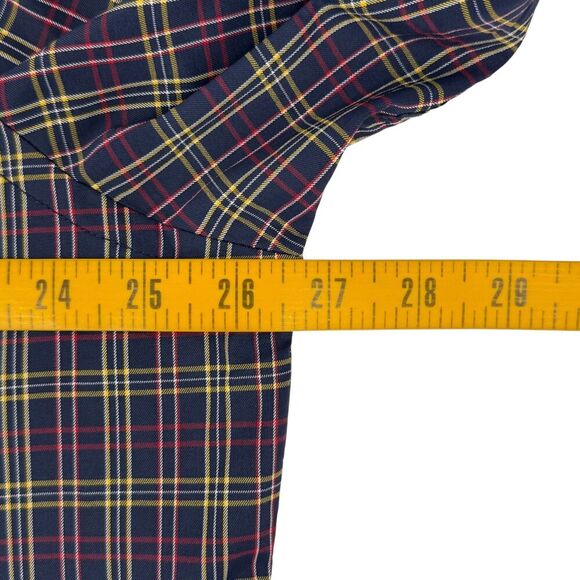 UNTUCKit Men's Talty Relaxed Fit Long Sleeve Plaid Shirt Navy/Red/Yellow XL - Picture 10 of 11
